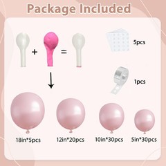 Pearl Pink Balloons Arch Kit – Double Stuffed Pastel Light Pale Pink Balloons…