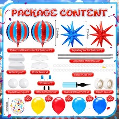 2 Sets Carnival Balloon Column Stand Kit Circus Theme Birthday Party Supplies…