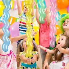 Sumind 100 Pcs 40 Latex Spiral Balloons Colorful Twisted Long Assorted Colors