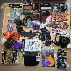 Bulk Halloween Decorations Set of 27 Pc , Pumpkin, Bats, DecoParty Pack, Spiders