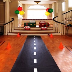 Racetrack Floor Ground Table Runner – Black Race Track Running Mat