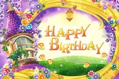 Tangled Rapunzel Backdrop Princess Birthday Party Background Decor Photo Banner
