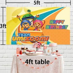 Team Umizoomi Birthday Backdrop Party Supplies Cartoon Theme Banner Kids 5x3ft