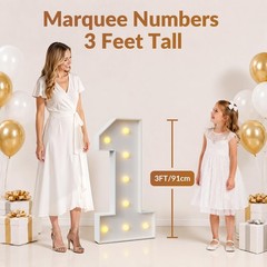 3ft Marquee Numbers 1, Large Light Up Numbers 1, Number Lights 1 for 1st 15th…