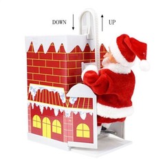 Santa Claus Climbing Chimney Doll Electric Toy With Music Kids Christmas Gift JQ