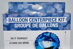 NIB Blue Shark Balloon Centerpiece Kit for Party Helium-Free 24in X 18in