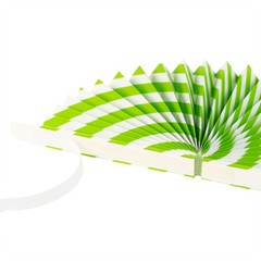 6-Pack Green Vintage Spiral Hanging Paper Fan Rosette Party Event Decorations