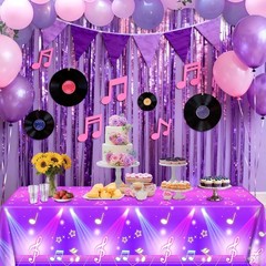 Magical Music Themed Table Covers 54×108 Inch for Birthday Party Supplies