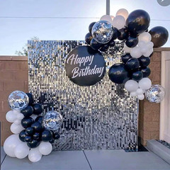 Black and Silver Balloon Garland Kit for Graduation and Party Decorations