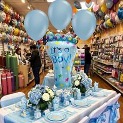 It’s a Boy! Foot Foil Balloon Set Blue Latex Balloons Baby Shower Party Decor