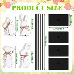 Easter Decorations Standing Rabbits Bunny Wooden Signs Indoor Tabletop Gift