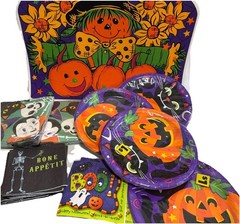 Halloween Party Lot Placemat Plates Graphic Napkins USA Party Decor