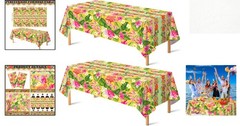 Vibrant 2 Pack Hawaiian Tablecloths 51.2×86.6 Inches for Summer Luau Parties