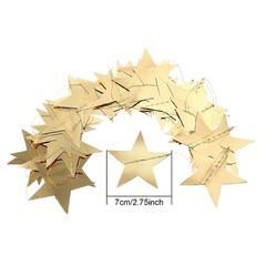Patelai Glitter Star Garland Banner 2026 Graduation Decor 130 130 feet, Gold