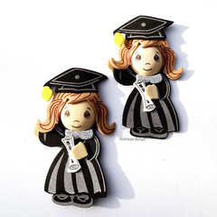 10 pc GRADUATION FOAM DECORATION CENTERPIECE Girl RECUERDOS CAP & GOWN 2025