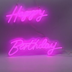 USA Happy Birthday LED Neon Lamp Integrative Hanging Sign Party Decor Home Decor