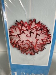 NEW 3 Hanging Tissue Decoration Pom Poms 2x 12” Aqua Blue 2pks 1x 17″ White/Red