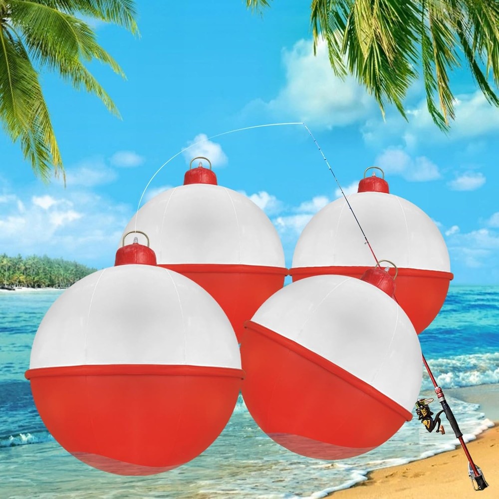 4 Inches Inflatable Fishing Bobbers Floats Outdoor Red and White Fishing 2