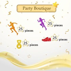 100 Pcs Runner Confetti Gold Glitter Sport Themed Table Confetti Running