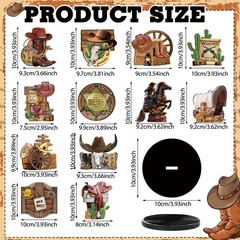 12 Pcs Western Centerpieces Wild West Party Decorations 3.94 Inches Christmas