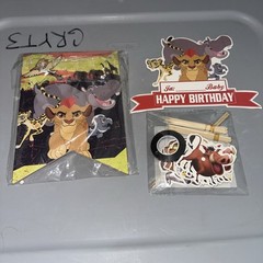 The Lion King Guard Happy Birthday Banner Cake / Cupcake Toppers