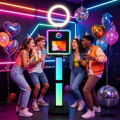 Portable Photo Booth with Printer Stand,Selfie Station for Event Rental Business