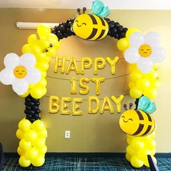 Happy 1st Bee Day Balloon So Sweet to Bee One Backdrop Bumble Bee First Birth…