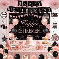 Retirement Party Decorations for Women Rose Gold Retirement Crown and Sash Happy