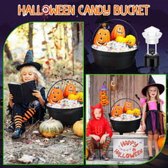 4 Pcs 14» LED Halloween Witches Cauldron Fogger Candy Buckets