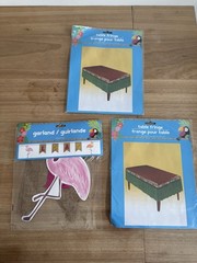 Luau Party Decorations Lot Table Fringe Skirts Banner Flamingo Tropical Decor