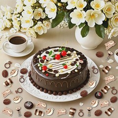 Brewing Bridal Shower Coffee Table Confetti Wedding Engagement 200 PCS Supply