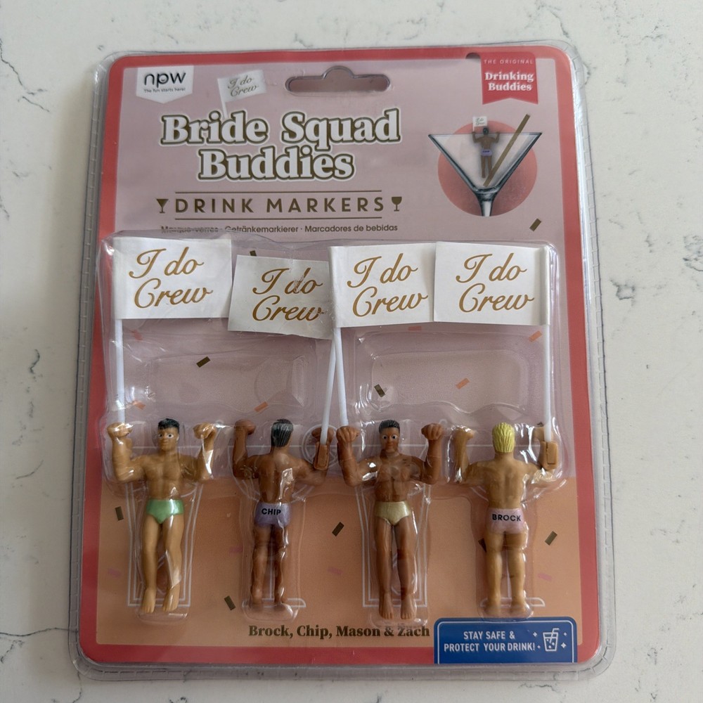 I Do Crew Bride Squad Buddies Glass Decorations 4pc Set