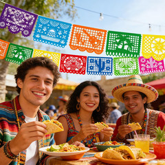 1 Pack Mexican Party Decorations – 18 FT Large Fiesta Banner, Plastic Papel