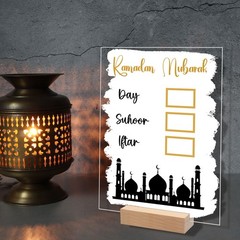 Ramadan Countdown Calendar Eid Mubarak Table Decoration Acrylic Home Decor TL