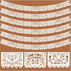 6 Pcs Papel Picado Mexican Wedding Decor – 118 Inches for Festive Celebrations