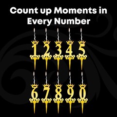 Gold Glitter Number 8 – Luxury Cake Topper Candle for Birthdays, Weddings & A…