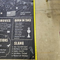 1943 Birthday Party Banner With Grommets for Easy Hanging 72″x42″ – used!