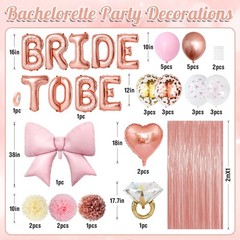 Rose Gold Bachelorette Party Decor, Bridal Shower Balloons, Heart & Ring Balloon