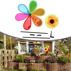 Balcony Sunflower Windmill Wind Spinner Bright Colors Colorful Creative