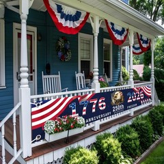 250 Anniversary USA Banner, 1776-2026 American 250Th Yard Banner Sign for Garden