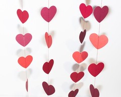 Paper Heart Garlands Paper Garland Red Hearts