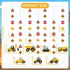 8 Packs Construction Party Banner Decorations Traffic Zone Garland Constructi…