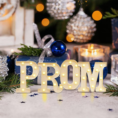 4-Piece Illuminated PROM Letters Kit for Graduation Decorations, Class of 2026
