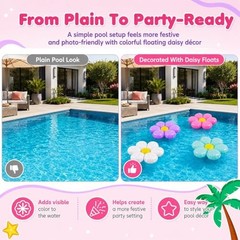 4 Pcs 20 Inches Inflatable Daisy Decorations Flower Pool Floats Floating 4pcs
