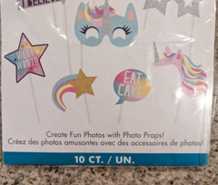 10 Piece Unicorn Stars Photo Booth Props Girls Birthday Party Selfie Accessories