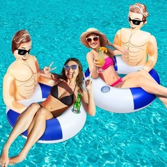 Silph PLC Pool Float, Inflatable Swim Ring with Cup Holder for Party, Pool To…
