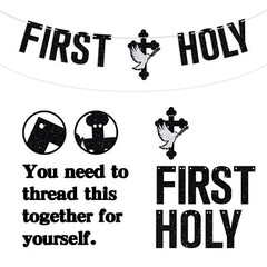 First Holy Communion Banner Baby Shower / 1st Religious/Birthday Baptism Bunt…