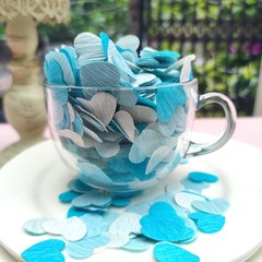 1 inch Heart Confetti 1000 Count Blue White for Baby Shower Birthday Table