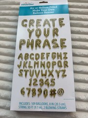 Way To Celebrate Make Your Own Balloon Banner 109 Letter Number Gold Balloons