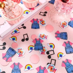 240 PCS Rainbow Denim Overalls Confetti Teacher Classroom Party Decor